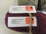 Yarnz2Go Sport Weight Yarn Maroon/Khaki 3 Skeins 305 Yards Each -- New