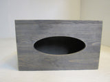 Designer Wooden Kleenex Tissue Box 10in x 6.25in x 4.5in Gray/Brown -- New