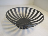 Designer Decorative Bowl Basket 11in x 11in x 5in Dark Gray Sturdy Metal -- New