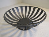 Designer Decorative Bowl Basket 11in x 11in x 5in Dark Gray Sturdy Metal -- New