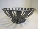 Designer Decorative Bowl Basket 11in x 11in x 5in Dark Gray Sturdy Metal -- New
