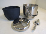 Designer Ice Bucket and Scoop 7.5in L x 7.5in W x 9.5in H Silver Metal -- New