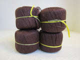 Yarnz2Go Linen Fingering Weight Yarn Brown 4 Balls 192 Yards Each Linen Viscose -- New