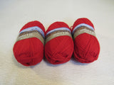 Ashford 8Ply Yarn Red 3 Skeins 218 Yards Each 100% New Zealand Wool -- New