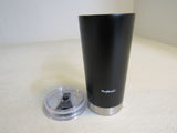 MugHeads 20-oz Double Wall Thermal Tumbler Black/Silver Frost Stainless Steel -- New