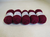 Cascade Yarns Pacific Yarn Crimson 5 Skeins 213 Yards Each -- New