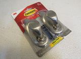 Command 3M Large Brushed Nickel Metal Hooks Set of 2 Holds 5-lbs Decorative -- New