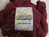 Cascade Yarns 109 Tweed LE Yarn Garnet Red Tweed 5 Skeins 109 Yards Each -- New