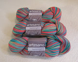 Artesano Humming Bird Yarn Multicolored 3 Skeins 327 Yards Each 100% Pure Alpaca -- New