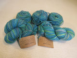 Manos Del Uruguay Clasica Handspun Kettle Dyed Yarn Green/Blue Pure Wool -- New