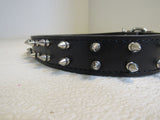 Designer Spiked Pet Collar 27in Black/Silver -- New