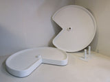 Lazy Daisy 28-in Kitchen Cabinet Lazy Susan Rotating Tray Pie Cut Set of 2 White -- Used