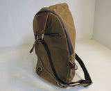 Designer Satchel Sling Bag 10in L x 8in W x 16in H Brown Heavy Duty Canvas -- New