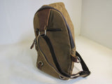Designer Satchel Sling Bag 10in L x 8in W x 16in H Brown Heavy Duty Canvas -- New