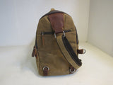 Designer Satchel Sling Bag 10in L x 8in W x 16in H Brown Heavy Duty Canvas -- New