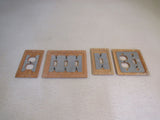 Amer Tac Outlet & Switch Device Cover Plates Lot of 4 Natural Oak -- Used