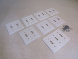 Leviton Light Switch Cover Plates Lot of 8 White 2 Sizes -- Used