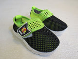 Sport Mesh Tennis Shoes Black/Lime Green Male Kids 1-2 Size 18-24 mo -- New