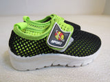Sport Mesh Tennis Shoes Black/Lime Green Male Kids 1-2 Size 18-24 mo -- New