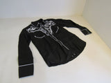 Daupanzees Western Dress Shirt Black/White Stitching Male Size M -- New