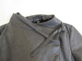Lumiere Self Wrap Coat Dark Gray Polyester Rayon Female Size M -- New