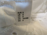 Designer Blouse Top Embroidered Eyelet White Female Size S -- New