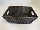 KIDSLine Bamboo Basket with Cloth Liner 13.5in x 9.5in x 6in Brown/Baby Blue -- Used