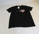 Blackmyth Graphic T-Shirt Black Leopard Heartbeat Design Female Size XL -- New