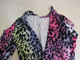 Designer Romper Jumpsuit Leopard Rainbow Print Black/Multicolored Female Size M -- New