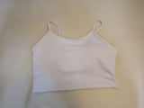 Lemedy Strappy Camisole Crop Top Build In Bra Removable Pads White Female Size L -- New