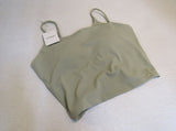 Zusigel Strappy Camisole Crop Top Build In Bra Light Forest Green Female Size M -- New