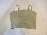 Zusigel Strappy Camisole Crop Top Build In Bra Light Forest Green Female Size M -- New