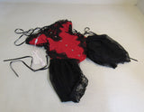 Chairmian Irresistable Fashion Corset Lingerie Black/Red Strapless Female Size M -- New