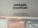 Amazon Essentials Hi Cut Brief 6 Pack Stars & Dots Multicolored Female Size M -- New