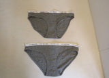 Tommy Hilfiger Brief 2 Pack Bikini Cut Gray Cotton Spandex Female Size L -- New