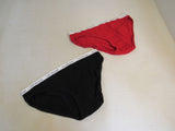 Tommy Hilfiger Brief 2 Pack 1 Black 1 Red Bikini Cut Cotton Female Size L -- New