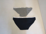Tommy Hilfiger Brief 2 Pack 1 Gray 1 Navy Bikini Cut Cotton Female Size L -- New
