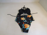 Cupshe Swimsuit One Piece Black/Multicolored Flowers Nylon Female Size M -- New