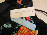 Cupshe Swimsuit One Piece Black/Multicolored Flowers Nylon Female Size M -- New