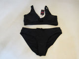 Shekini Bikini 2 Piece Black Padded Top Polyester Female Size XL -- New