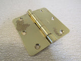 Standard 3-1/2-in Door Hinge 3 Hole Rounded Corners 1/4-in Radius Gold -- Used