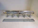 Standard Bathroom Fixture Wall Mount Light 5 Bulbs 36in x 8in Chrome/Frosted -- Used