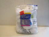 Hanes Socks 10 Pack Size 5-9 Cushion Crew White Cotton Poly Male -- New