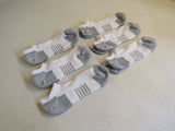 Standard Socks 6 Pack Low Cut White/Gray Male -- New
