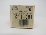 Dorman 9/16-18L x 1-1/16-in Wheel Hex Nut Lot of 8 611-081 -- New