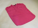 INC Blouse Pink Button Down Front Pockets Rayon Polyester Female Size M -- Used