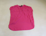INC Blouse Pink Button Down Front Pockets Rayon Polyester Female Size M -- Used