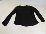 INC Dress Shirt Black Button Down Polyester Rayon Female Size L -- Used