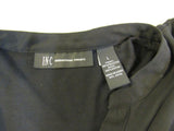 INC Dress Shirt Black Button Down Polyester Rayon Female Size L -- Used