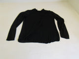 INC Blouse Black Front Zip Polyester Rayon Female Size M -- Used